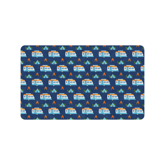 Camper Pattern Camping Themed No 3 Print Rubber Doormat