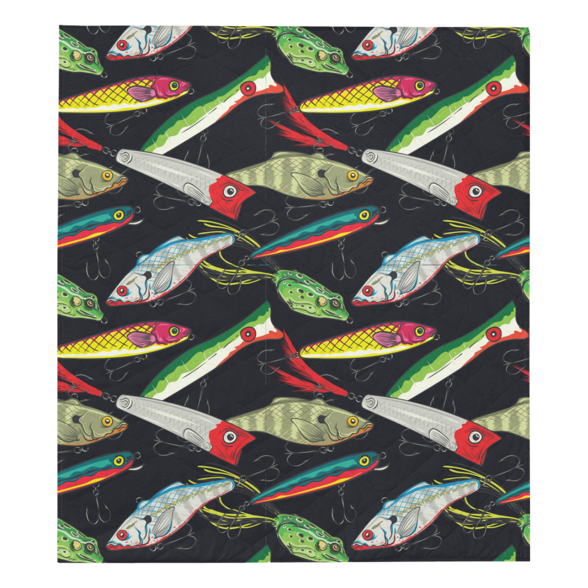 Fishing Bait Print Premium Quilt