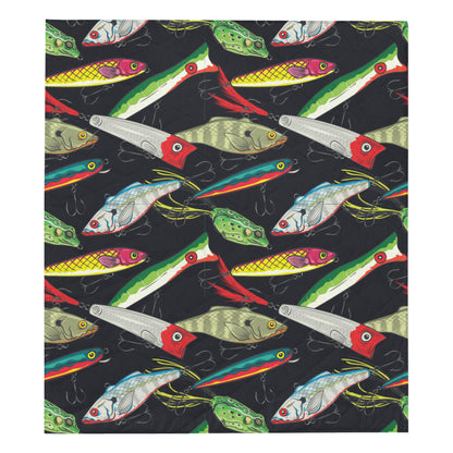 Fishing Bait Print Premium Quilt