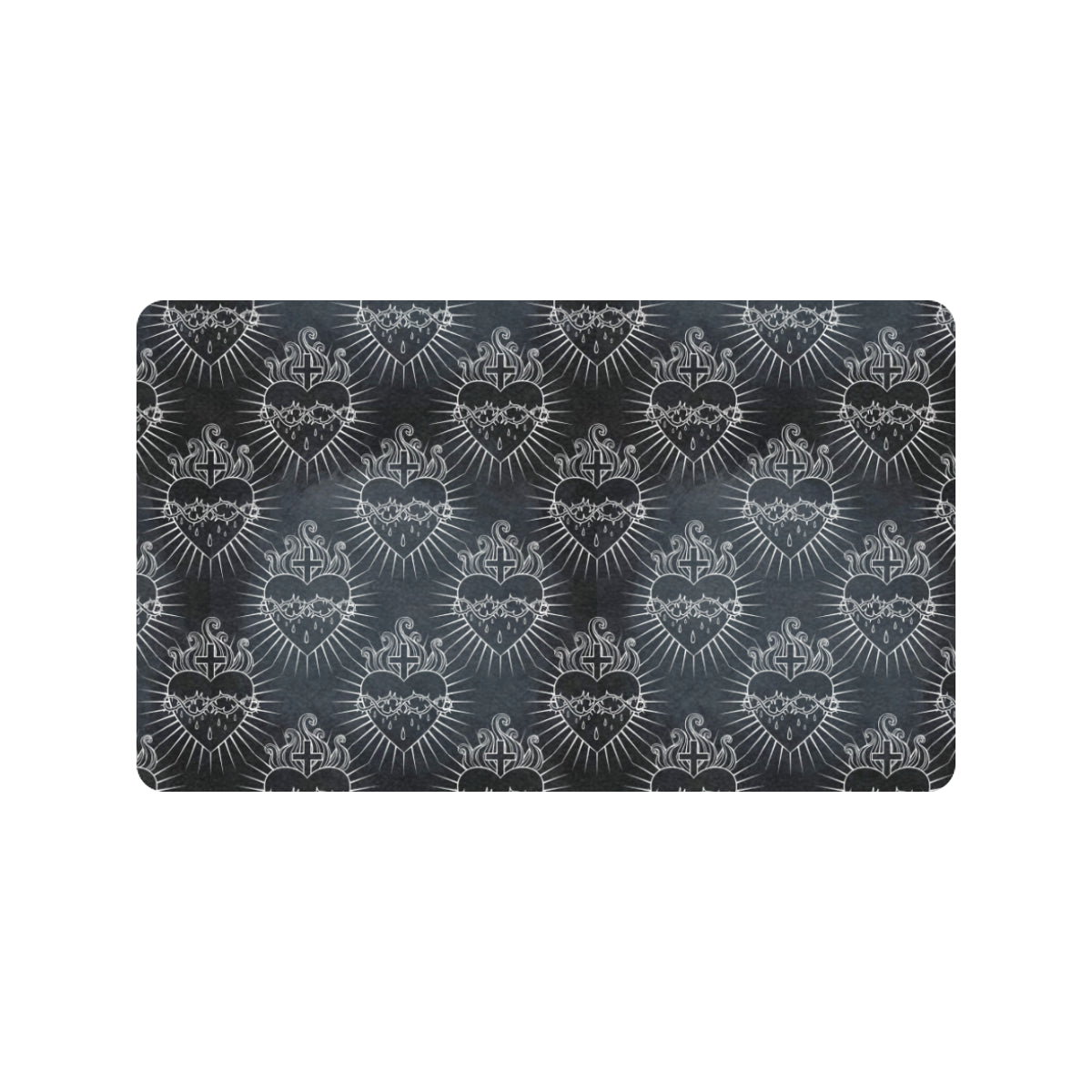 Christian Heart Tattoo Style Rubber Doormat