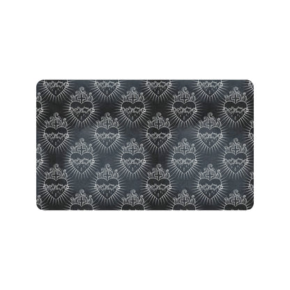 Christian Heart Tattoo Style Rubber Doormat