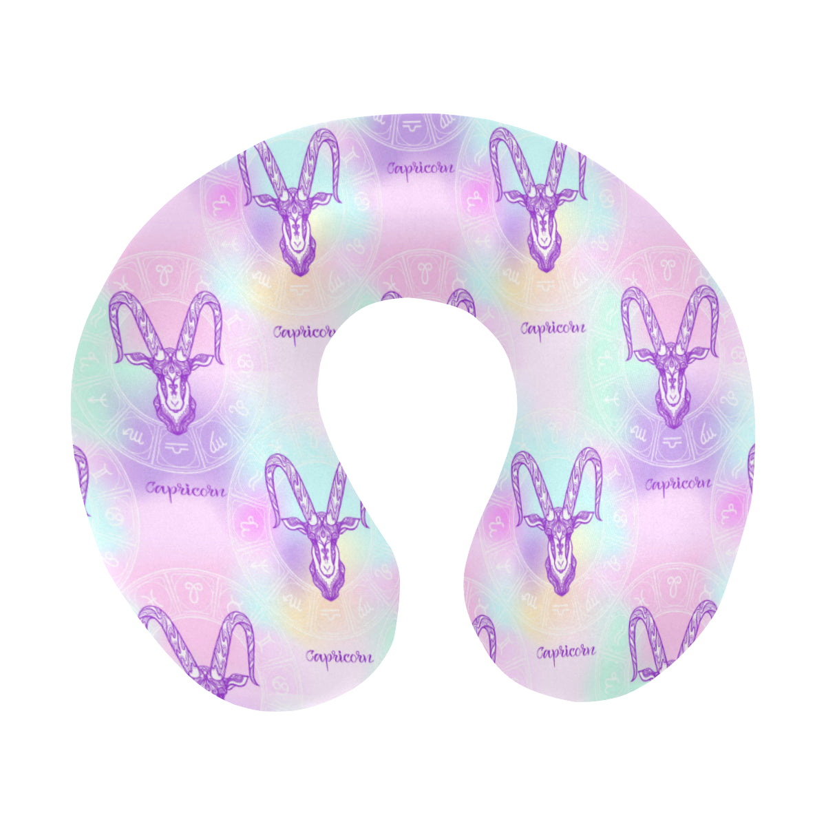Capricorn Zodiac Pattern Print Design 02 U-Shaped Travel Neck Pillow