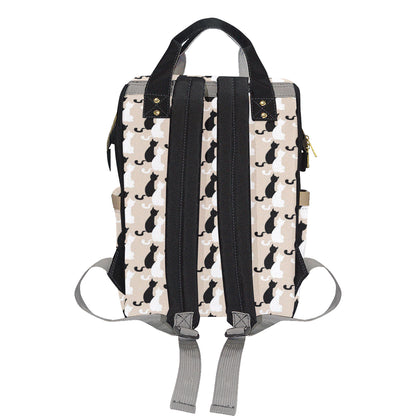 Cat Pattern Print Design 04 Diaper Bag Backpack