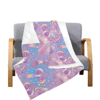 Psychedelic Mushroom Pattern Print Design A01 Premium Quilt