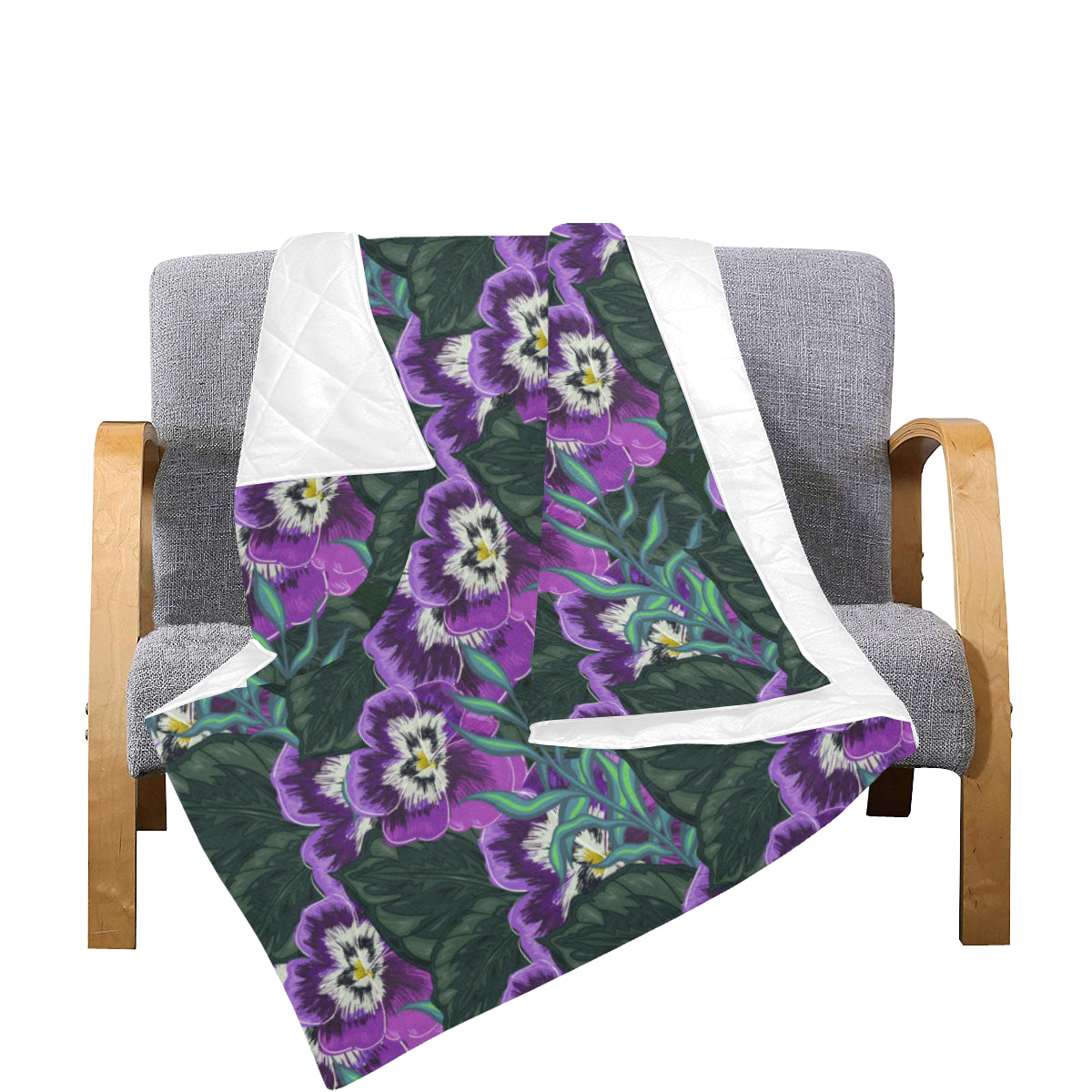 Pansy Pattern Print Design PS07 Premium Quilt