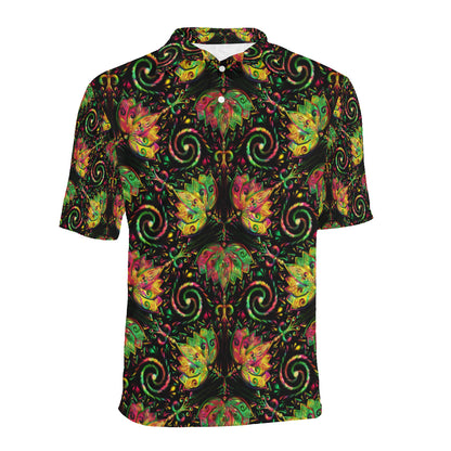 lotus Boho Pattern Print Design LO09 Men Polo Shirt