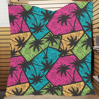 Palm Tree Pattern Print Design PT09 Premium Quilt