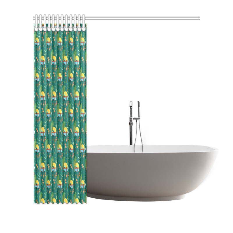 Camping Camper Pattern Print Design 06 Shower Curtain