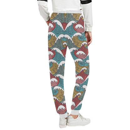 Tribal Wave Pattern Print Unisex Sweatpants