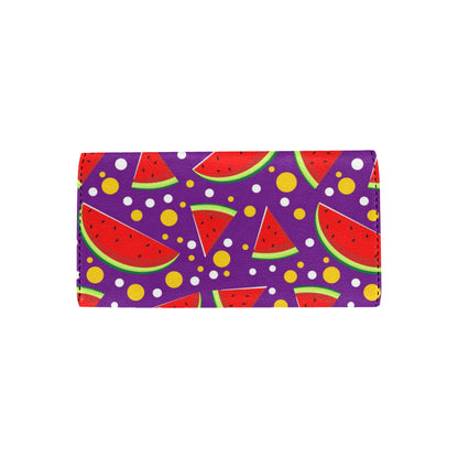 Watermelon Pattern Print Design WM010 Women's Trifold Wallet