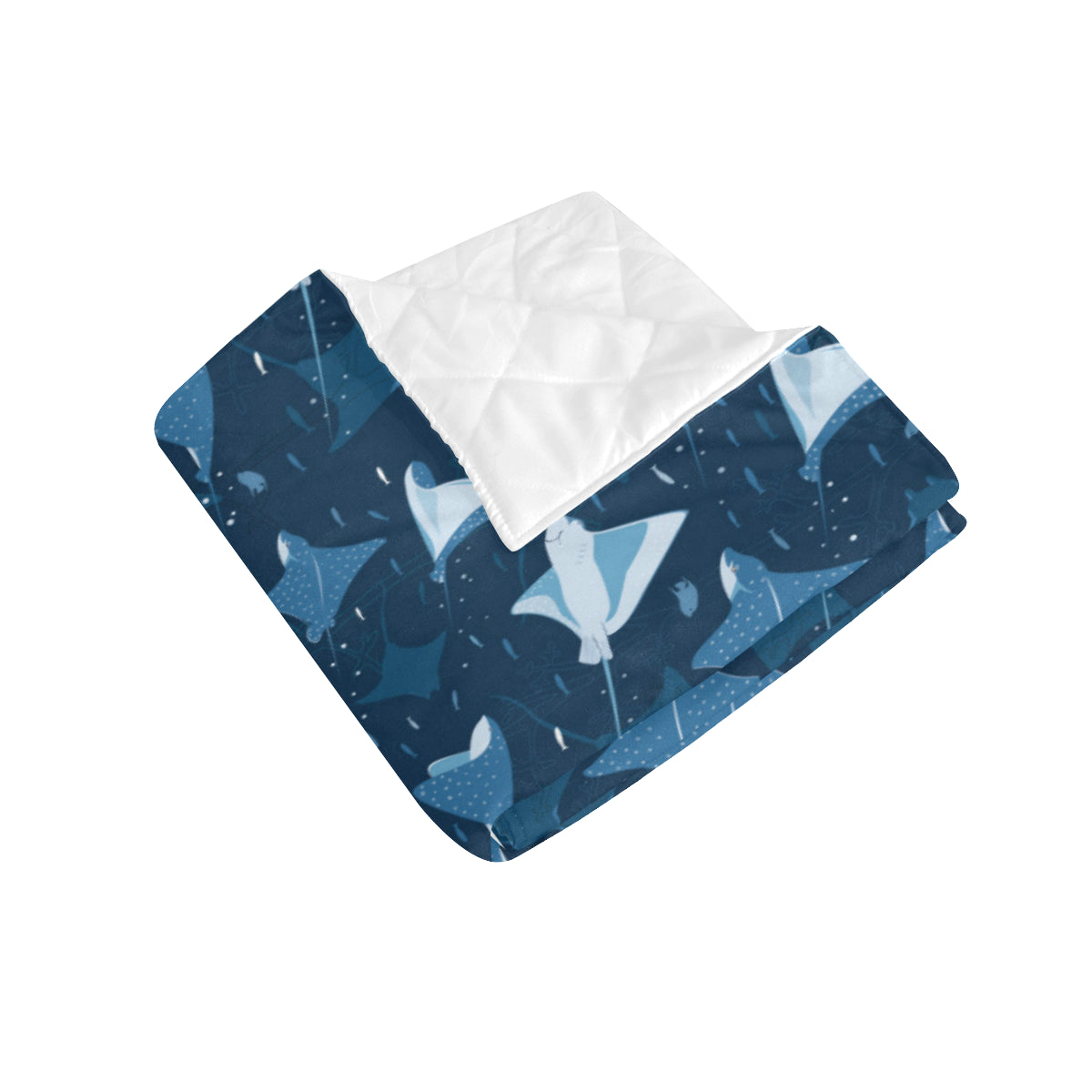 Manta Ray Pattern Print Design 02 Premium Quilt