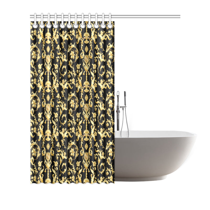 Baroque Golden Pattern Print Design 04 Shower Curtain