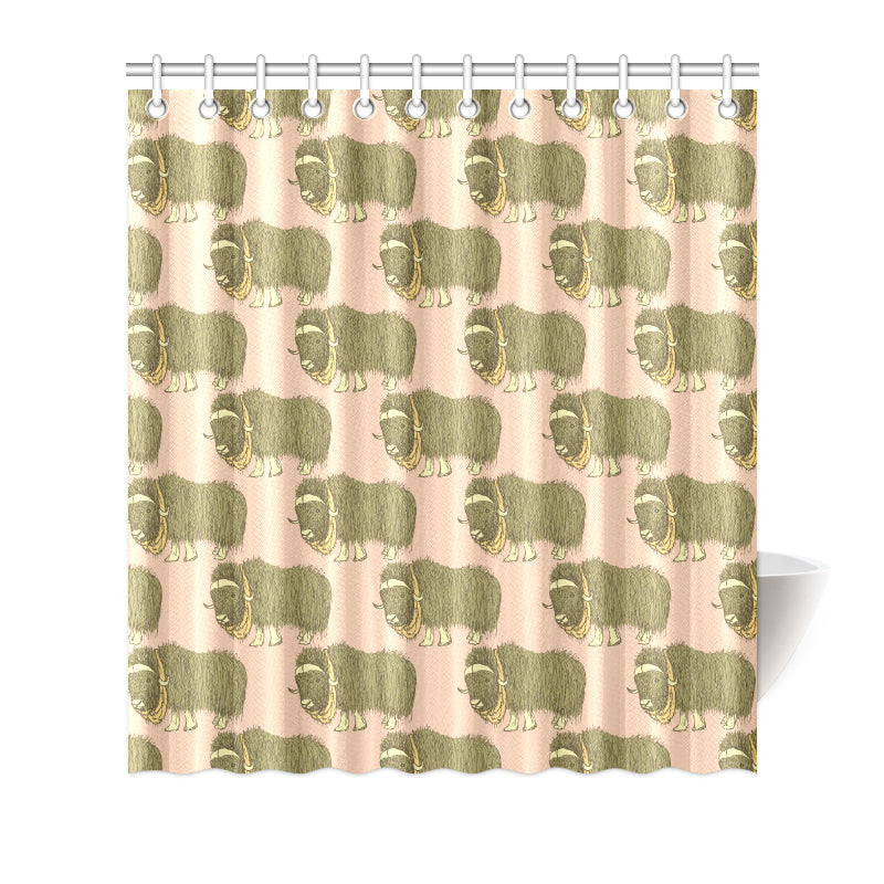 Yak Pattern Print Design 01 Shower Curtain