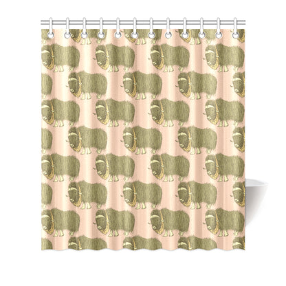 Yak Pattern Print Design 01 Shower Curtain