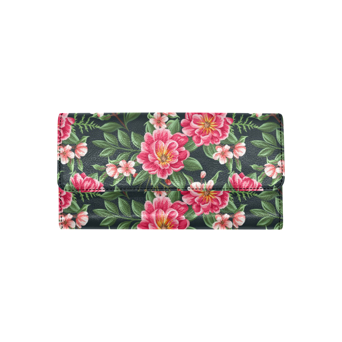 Summer Floral Pattern Print Design SF06 Women's Trifold Wallet