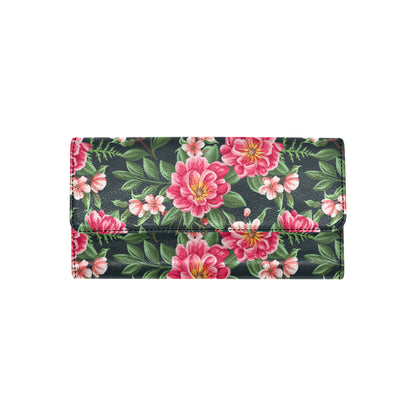 Summer Floral Pattern Print Design SF06 Women's Trifold Wallet