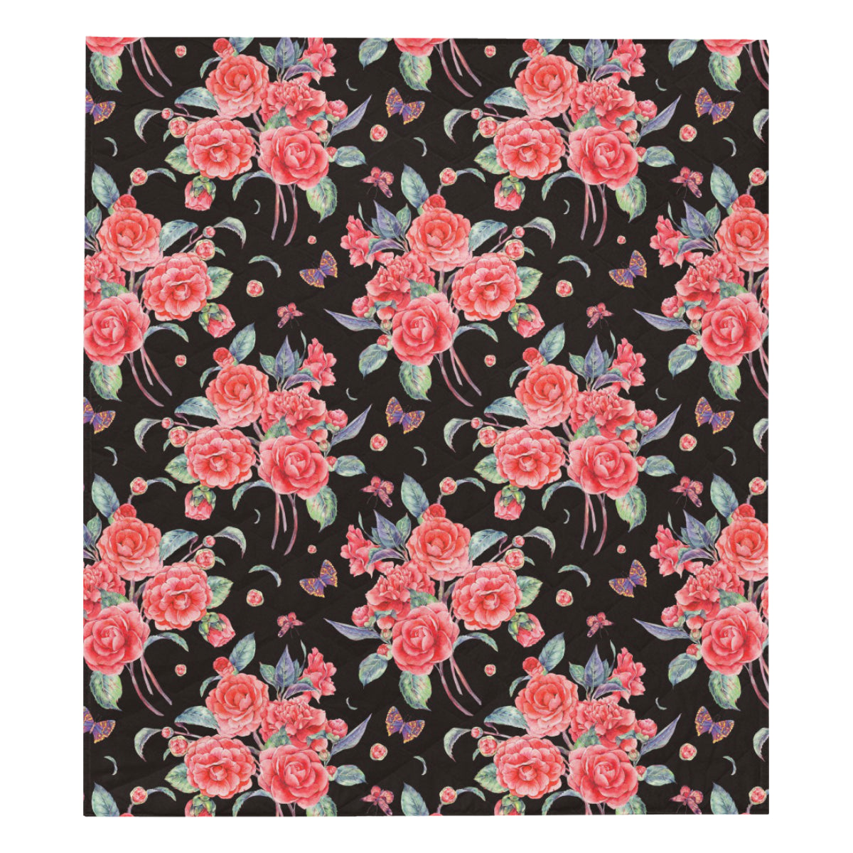 Camellia Pattern Print Design CM03 Premium Quilt