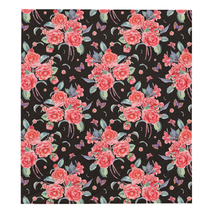 Camellia Pattern Print Design CM03 Premium Quilt