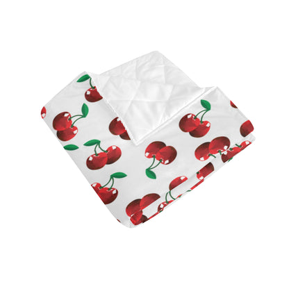 Cherry Pattern Print Design 01 Premium Quilt