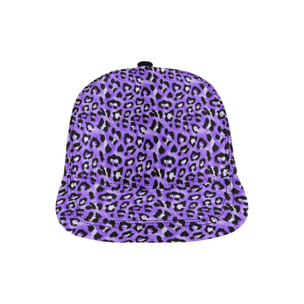 Leopard Purple Skin Print Snapback Cap