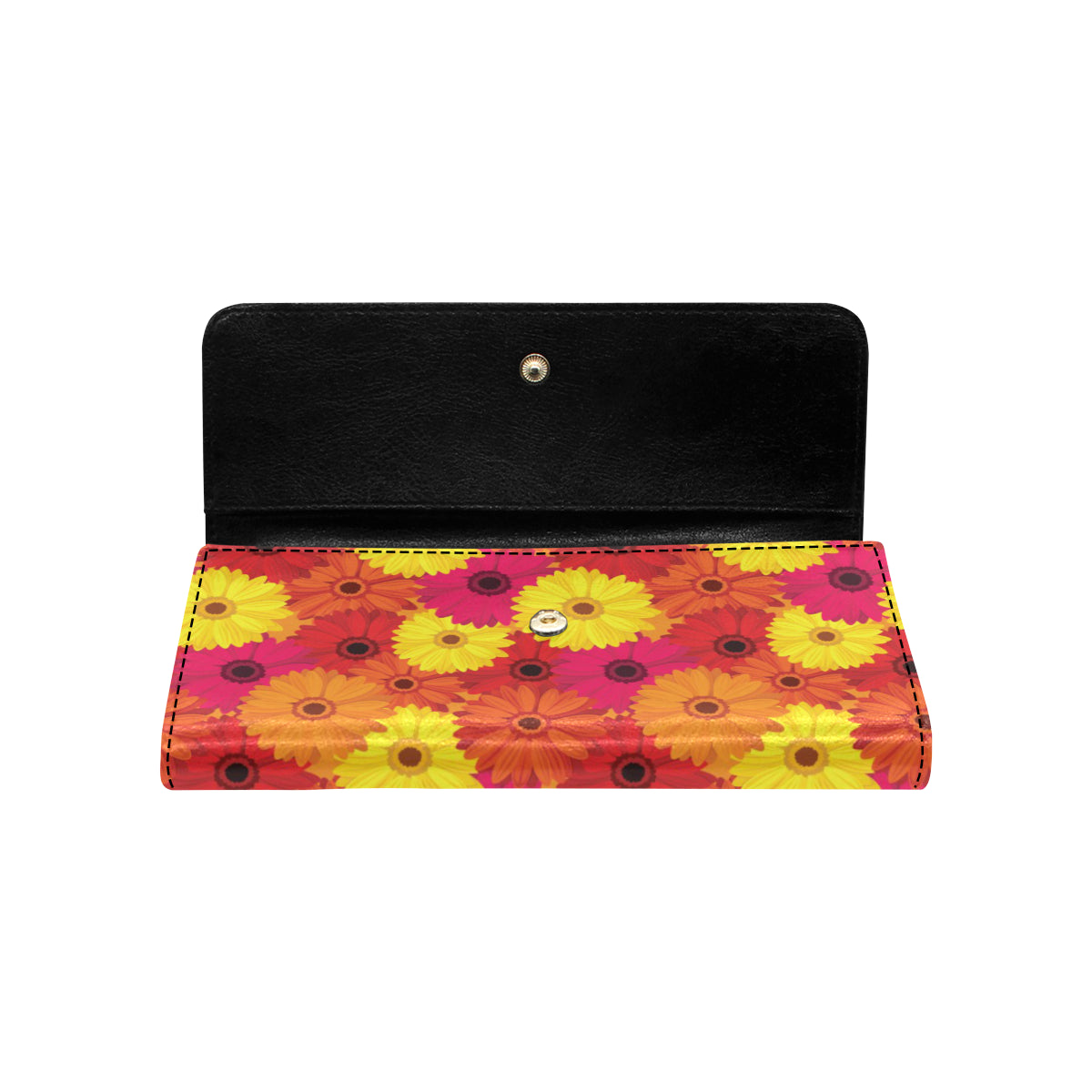 Gerberas Pattern Print Design GB05 Women's Trifold Wallet