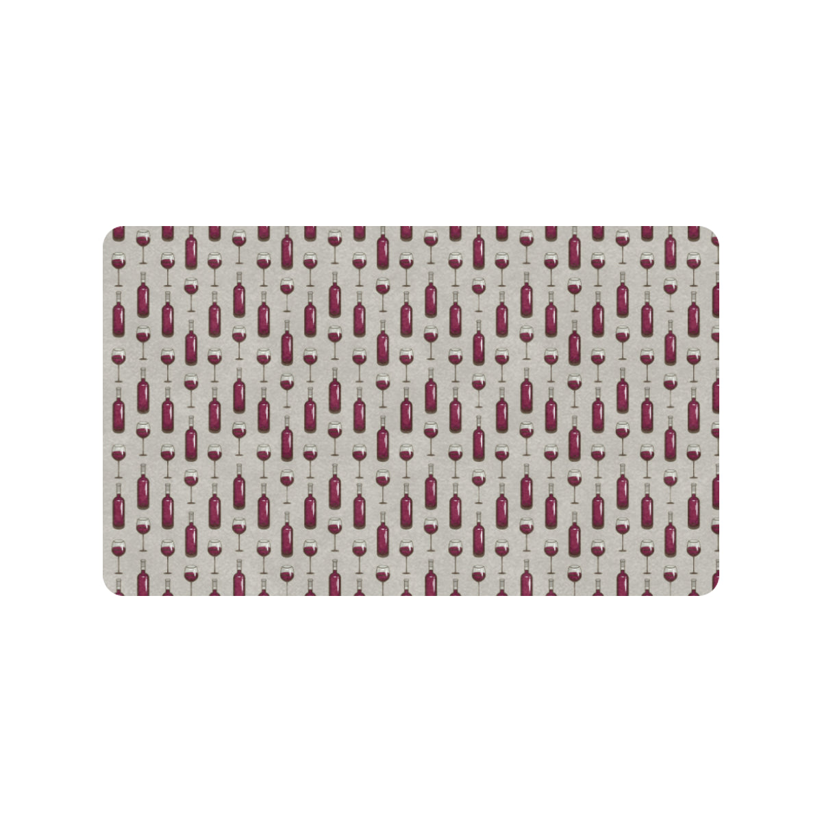 Wine Bottle Pattern Print Rubber Doormat