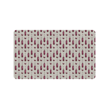 Wine Bottle Pattern Print Rubber Doormat