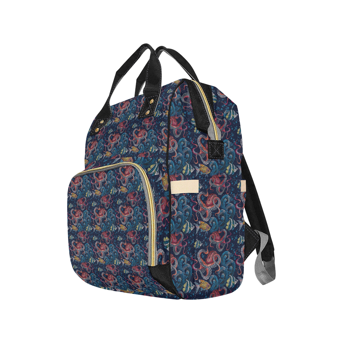 Octopus Deep Sea Print Themed Diaper Bag Backpack