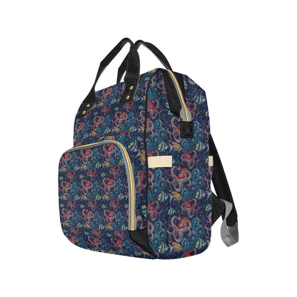 Octopus Deep Sea Print Themed Diaper Bag Backpack