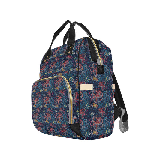 Octopus Deep Sea Print Themed Diaper Bag Backpack