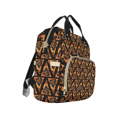 Eye of Horus in Flame Print Diaper Bag Backpack