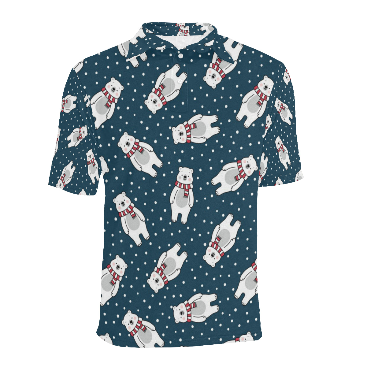 Polar Bear Pattern Print Design PB05 Men Polo Shirt