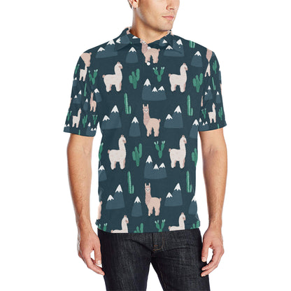 Llama Pattern Print Design 06 Men Polo Shirt