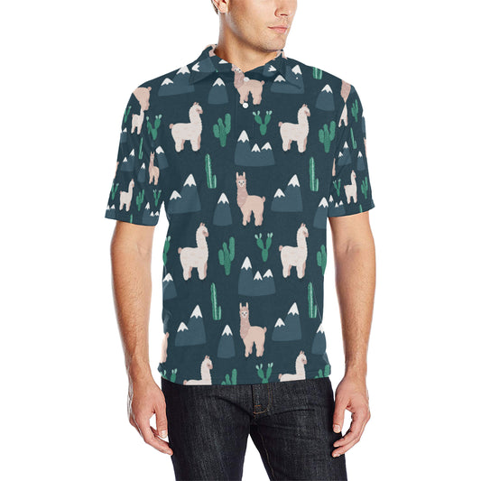 Llama Pattern Print Design 06 Men Polo Shirt