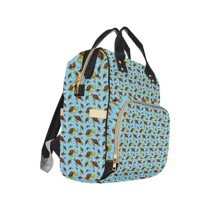 Hello Sea Turtle Print Pattern Diaper Bag Backpack