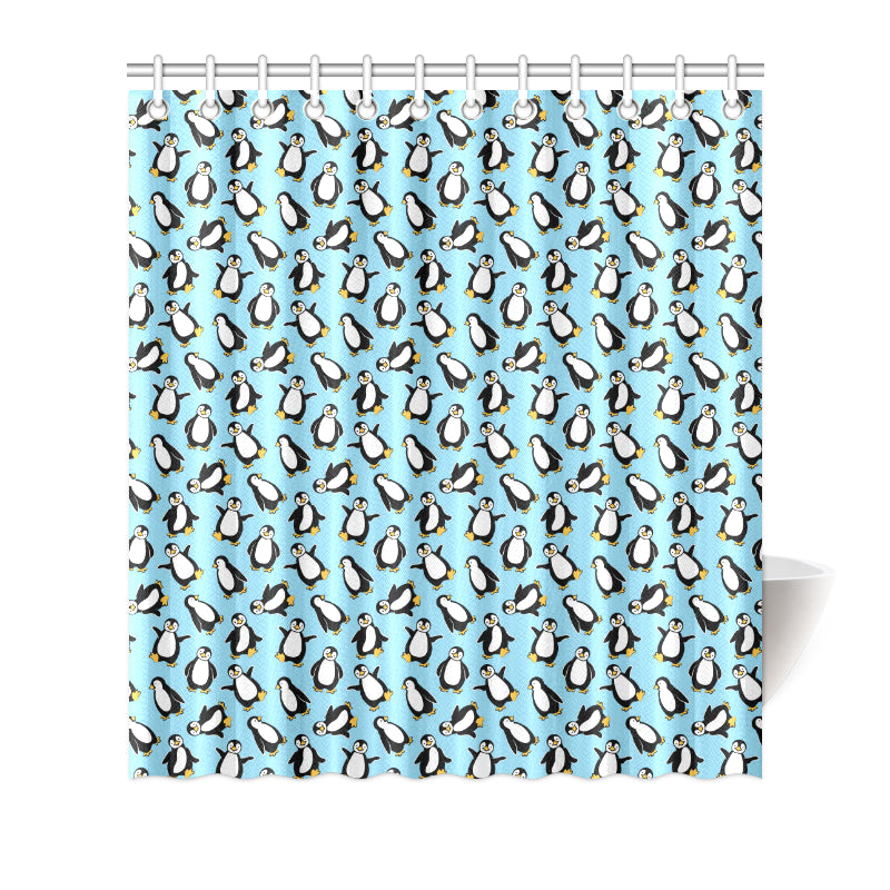 Penguin Happy Print Shower Curtain