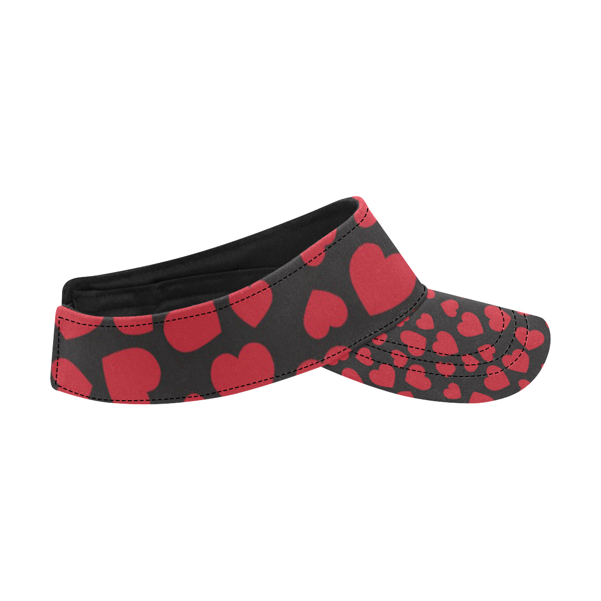 Heart Red Pattern Print Design HE01 Unisex Sun Visor