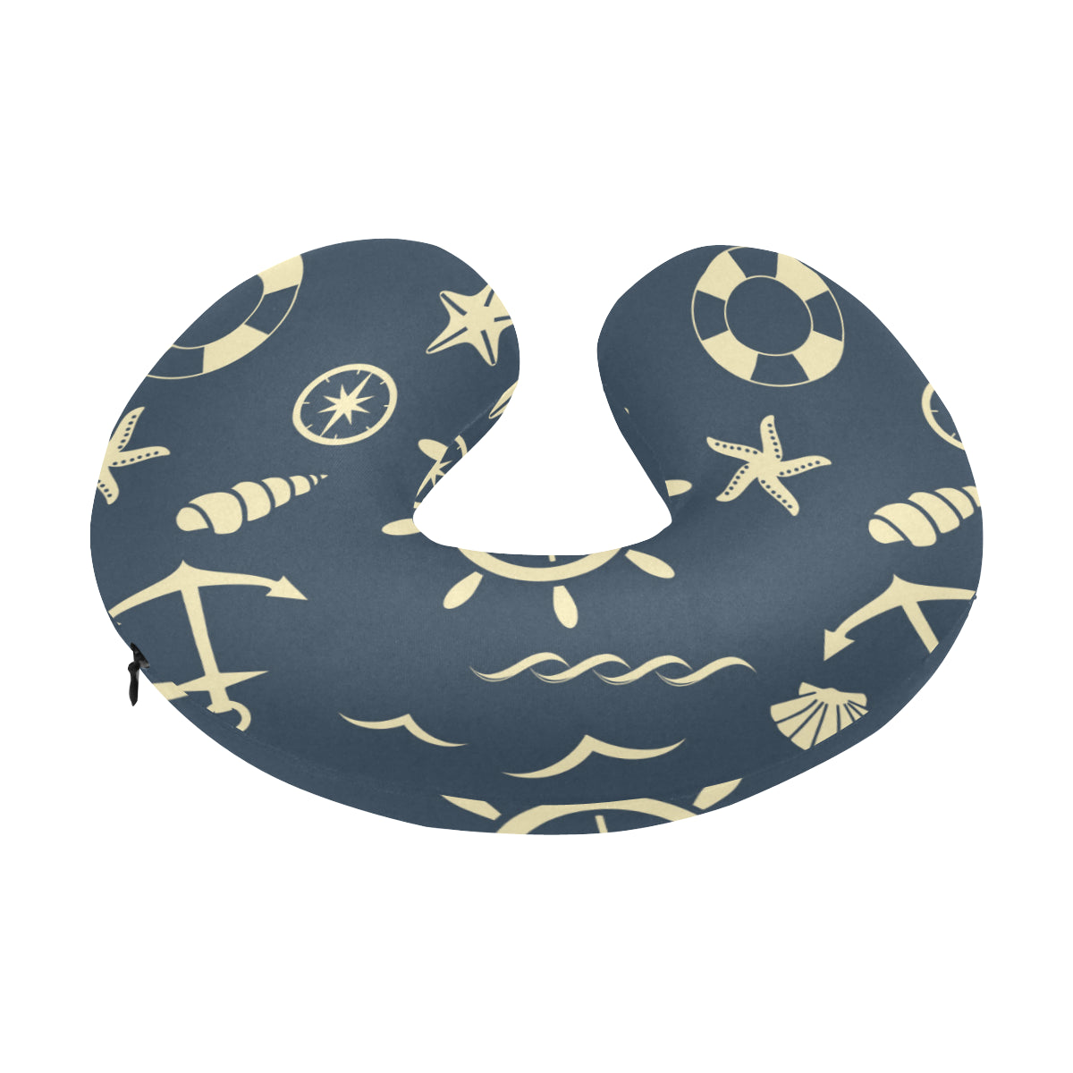 Nautical Pattern Print Design A01 U-Shaped Travel Neck Pillow
