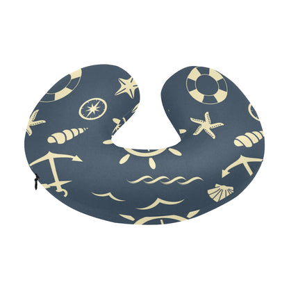 Nautical Pattern Print Design A01 U-Shaped Travel Neck Pillow