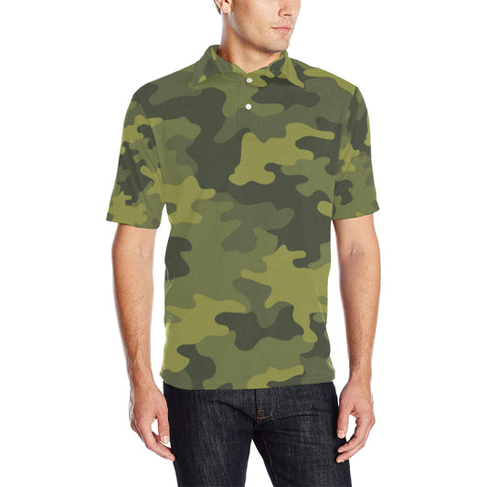 Military Camouflage Pattern Print Design 02 Men Polo Shirt