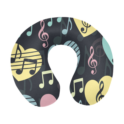 Music note Pattern Print Design A03 U-Shaped Travel Neck Pillow