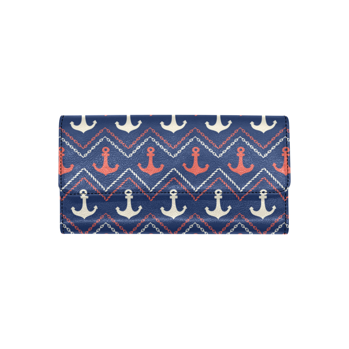 Anchor Pattern Print Design 07 Women's Trifold Wallet
