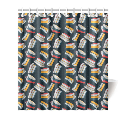 Book Pattern Print Design 07 Shower Curtain