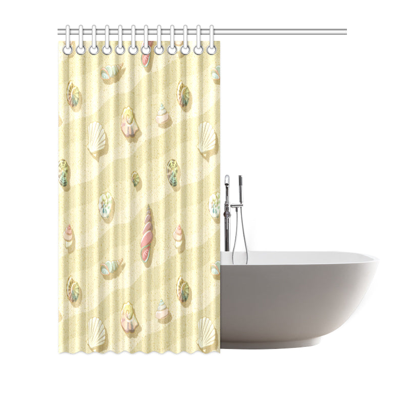 Beach with Seashell Theme Shower Curtain