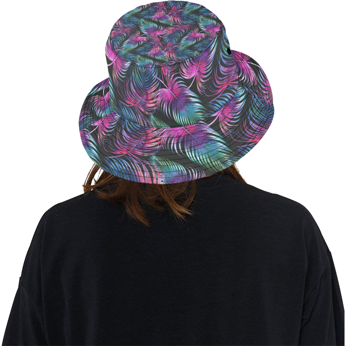Palm Leaves Pattern Print Design PL010 Unisex Bucket Hat