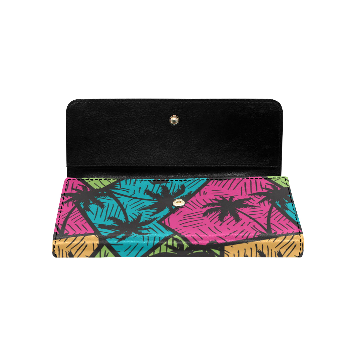 Palm Tree Pattern Print Design PT09 Women's Trifold Wallet