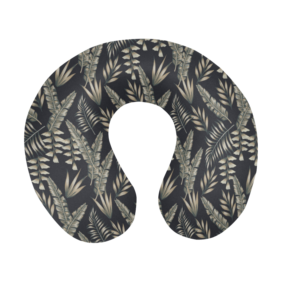 Banana Leaf Pattern Print Design 07 U-Shaped Travel Neck Pillow