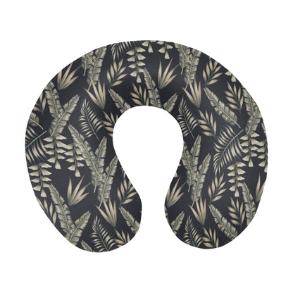 Banana Leaf Pattern Print Design 07 U-Shaped Travel Neck Pillow