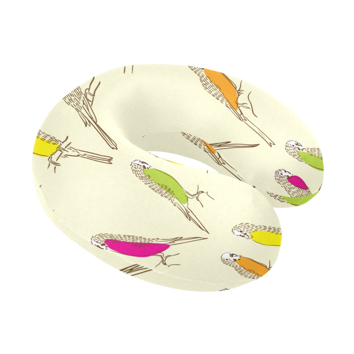 Parakeet Pattern Print Design A01 U-Shaped Travel Neck Pillow