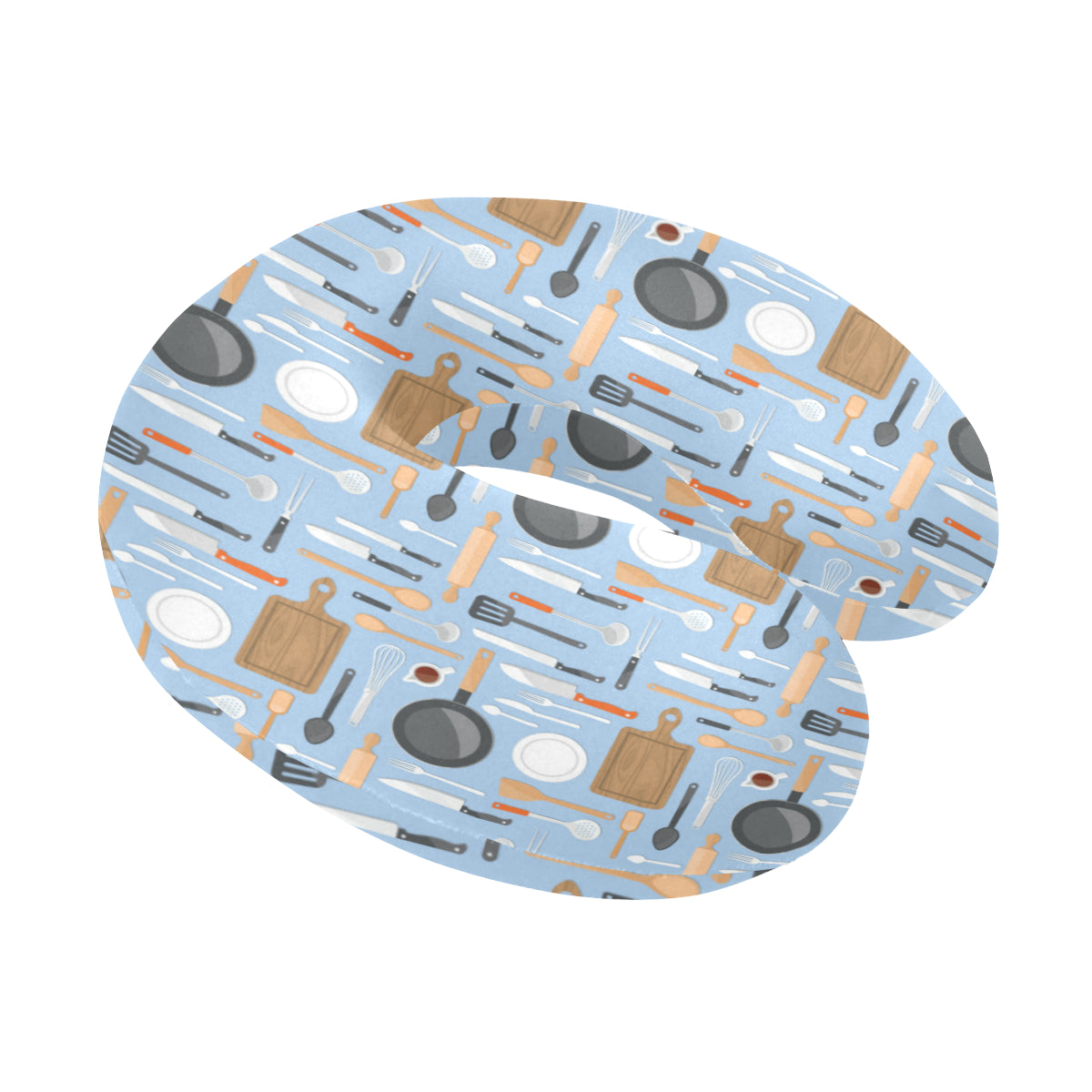 Cooking Kitchen Tools Pattern Print Design 02 U-Shaped Travel Neck Pillow